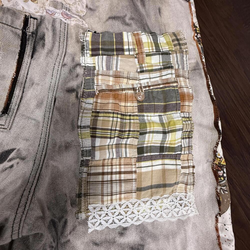 Handmade Up-cycled Magnolia Pearl‎ inspired quilted Miner Overalls NWT - Picture 12 of 16